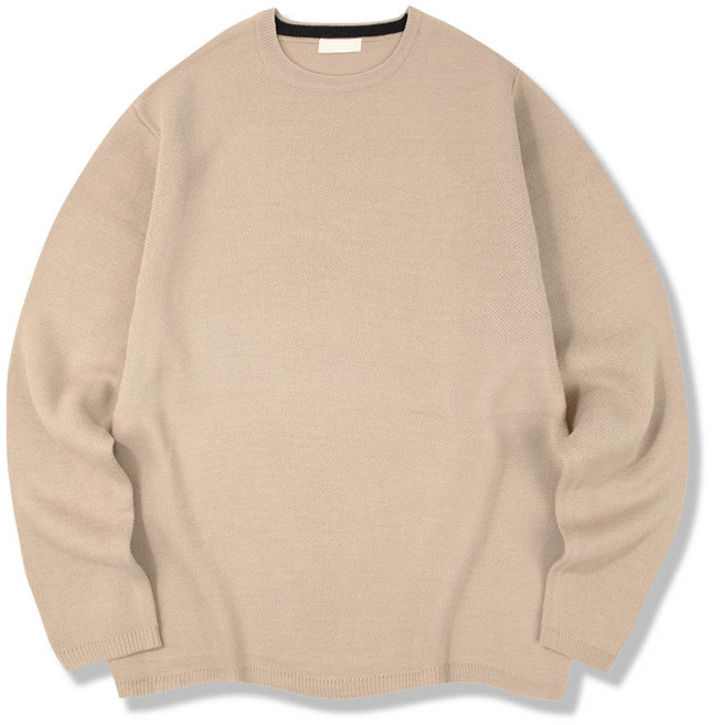 일루소 에리 배색 자가드 라운드 니트