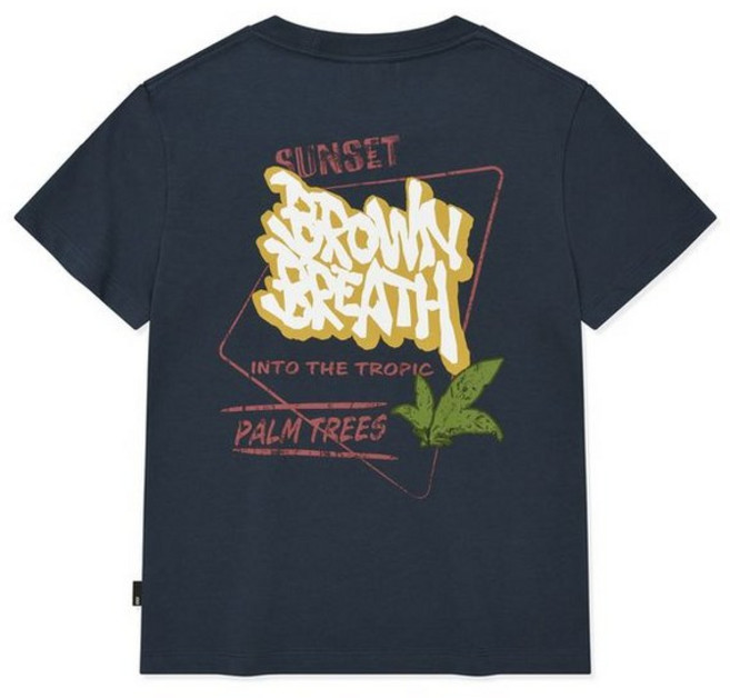 브라운브레스 W SUNSET TROPICS TEE - 네이비