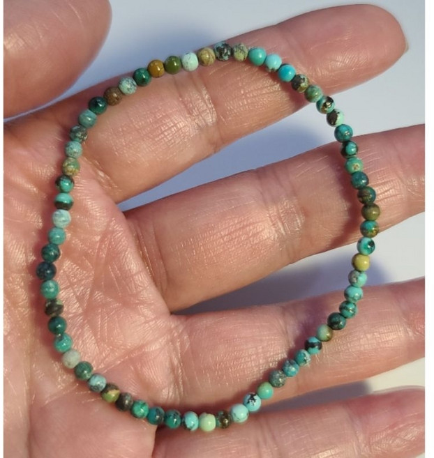 綠松石串珠手鍊 3mm圓珠 精巧手環飾品