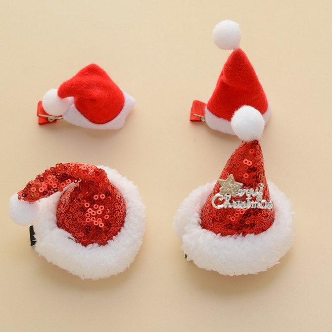 [hannal]메리 싼타 모자집게핀 4P세트, B타입, 4개