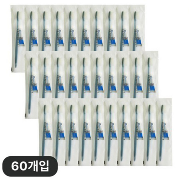 일회용 호텔 칫솔 치약 덴탈 키트 세트 블루그린, 60세트