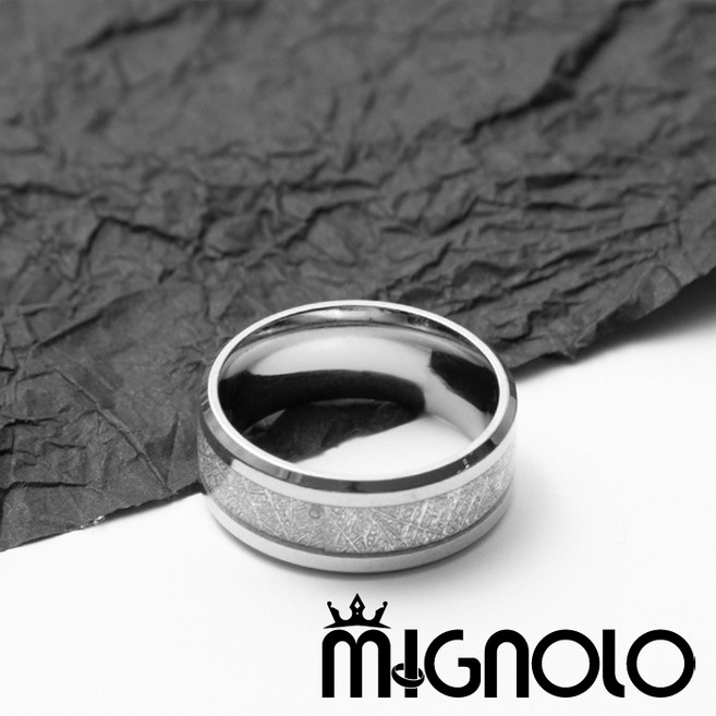 MIGNOLO 霧淞紋理戒指 嘻哈戒指 哥德式 復古 泰銀 316L醫療鋼