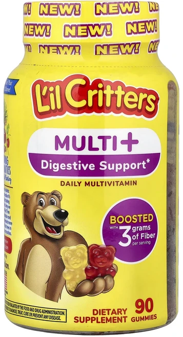 몸관리하세요 겨울입니다 L'il Critters 종합비타민 + 소화 기능 지원 일일 종합비타민 구미젤리 츄이 체리 오렌지 즙 구미젤리 90개 특별관리진행, LilCritters종합비타민소화기능지원일일종합비타민구, 1개 - 쿠팡