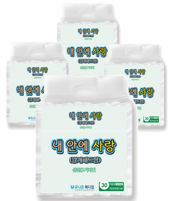 내 안에 사랑 위생 깔개패드형 성인기저귀/패드, 특대형, 10개입, 4개