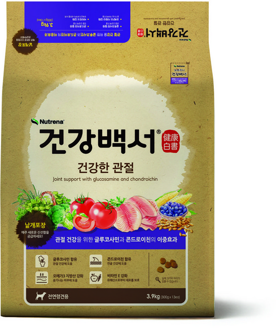 뉴트리나건강백서 전연령 강아지 기능성 사료, 뼈/관절강화, 3.9kg, 1개