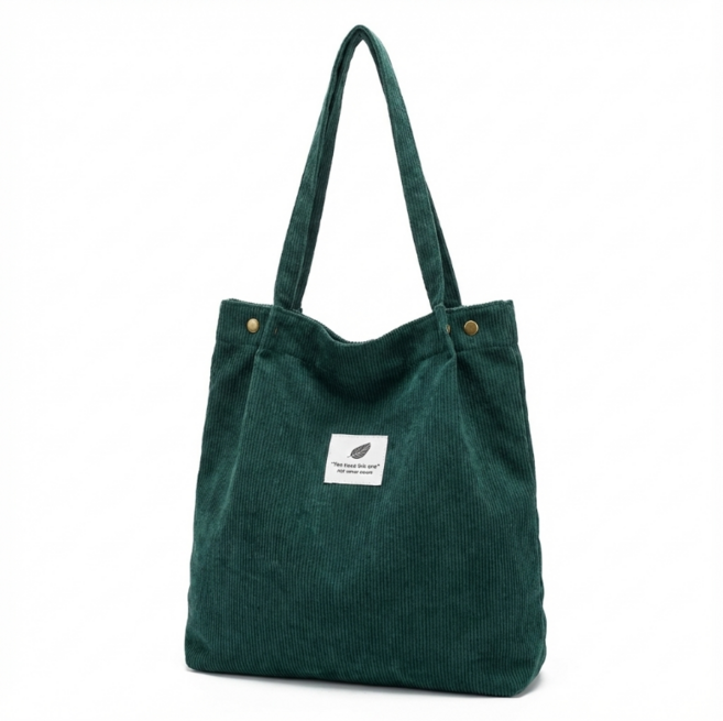 코로듀이 미니 손가방 골덴 코르덴, 1개, 청녹색