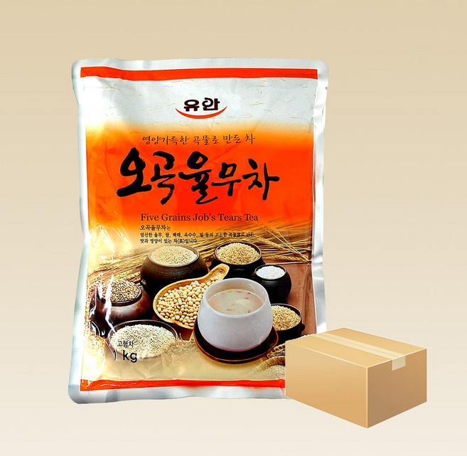 유안 오곡 율무차 1kg x 12개(1박스) 곡물차 자판기용, 1개입, 12개