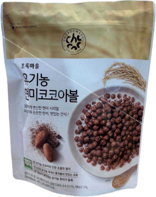 6가지 국내산 통곡물이 달콤하게 어우러진 유기농 현미코코아볼 초록마을, 1개, 240g