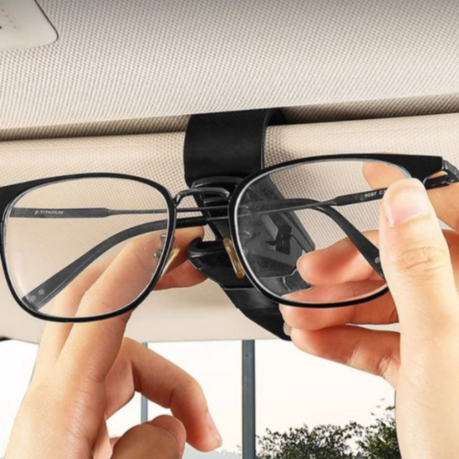 차량용 선글라스 클립 안경 케이스 카드 수납 주차권 홀더 수납함 썬바이저 클립 자동차 썬글라스함 [00069], 블랙, 1개