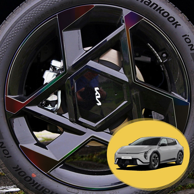 ERK EV4 GT 19인치 휠 마스크 포인트 홀로그램 컬러 데칼 스티커 스포크 커버 몰딩 차량용 튜닝 필름, 1개, EV4 GT 19인치 18인치/홀로그램 다크