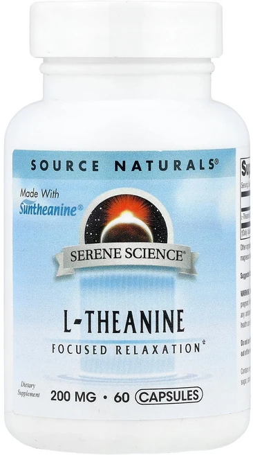 소스내츄럴스 Source Naturals Serene Science® L-Theanine 200 mg 60 Capsules, 소스내츄럴스 Source Naturals, Serene - 쿠팡