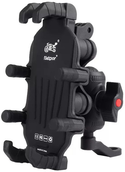 Netpor 機車手機架 360°旋轉, 白色, GN-00-662