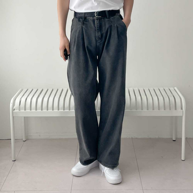 무드스트릿 남자통청바지 흑청바지 남자와이드청바지