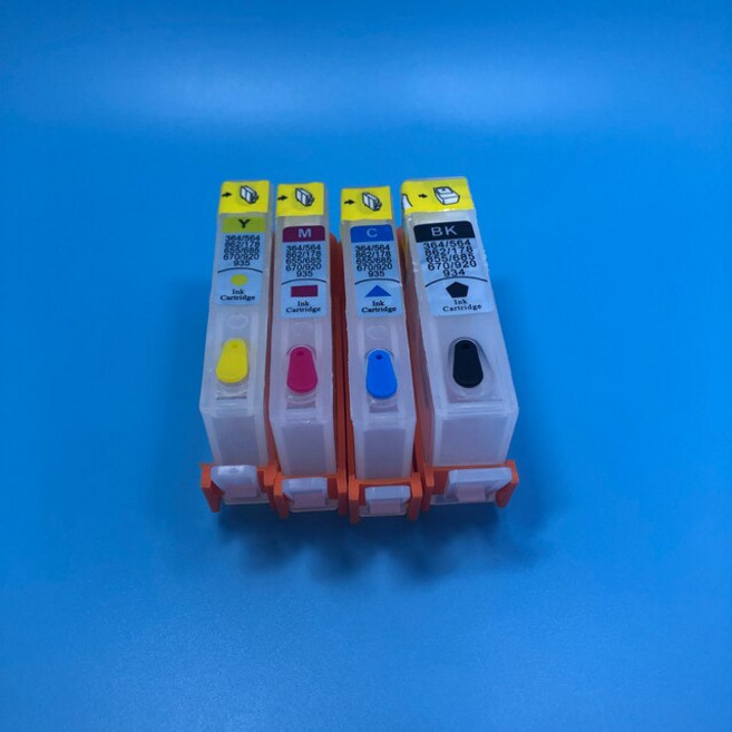 Chipless 빈 리필 잉크 카트리지 HP 178 364 564 655 670 685 920 902 903 904 905 OfficeJet 6950, 01 1Set(4Pcs), 한개옵션1