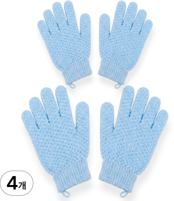 디뷰 부드러운 저자극 샤워 장갑, 2개입, 2세트, 블루