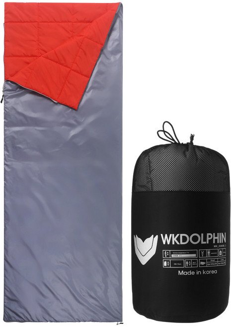 돌핀 소프트스킨 침낭, 1개, 그레이/오렌지