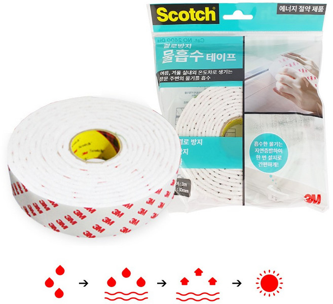3M 물흡수테이프 창문 유리창 결로방지 물기흡수 테이프