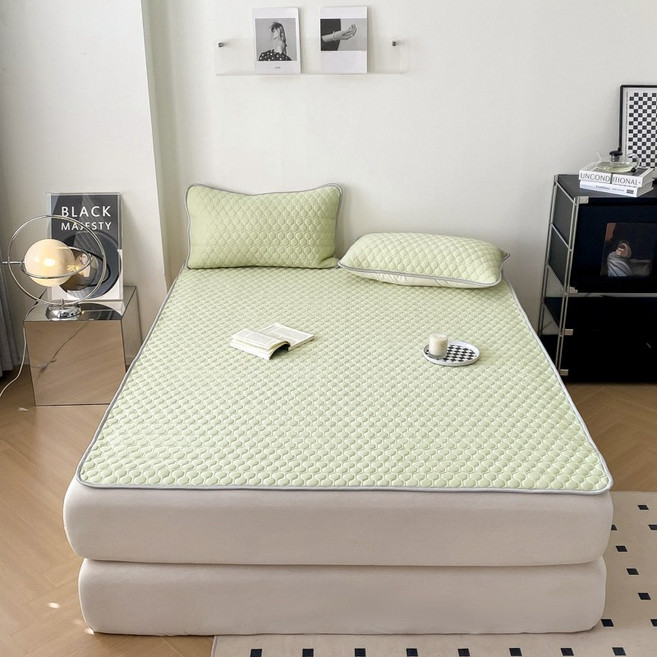 클라우드벨 프리미엄 쿨링 냉감 아이스 시원한 여름 천연 라텍스 매트 베개커버, 라이트 그린