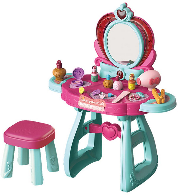 바니랜드 뷰티풀 메이크업 데스크 화장대 놀이, 1개, 혼합색상