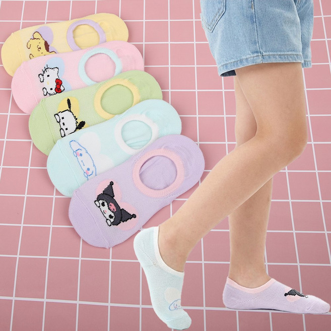 산리오 여아용 덧신 5켤레 세트
