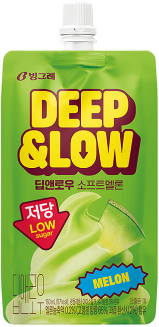 빙그레) 딥앤로우 소프트 멜론, 24개, 160ml