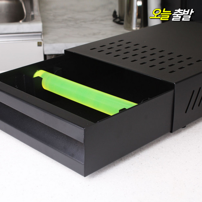 커빙 서랍형 넉박스 커피찌꺼기 통 포터필터 탬퍼 털이 바 용품 카페 넛박스, 서랍형 넉박스(형광), 1개