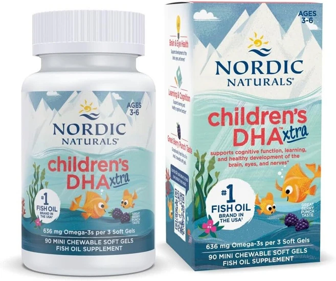 Nordic Naturals 노르딕내추럴스 칠드런스 DHA Xtra 엑스트라 츄어블 636mg 고함량 오메가3 90정, 1정, 1개 - 쿠팡