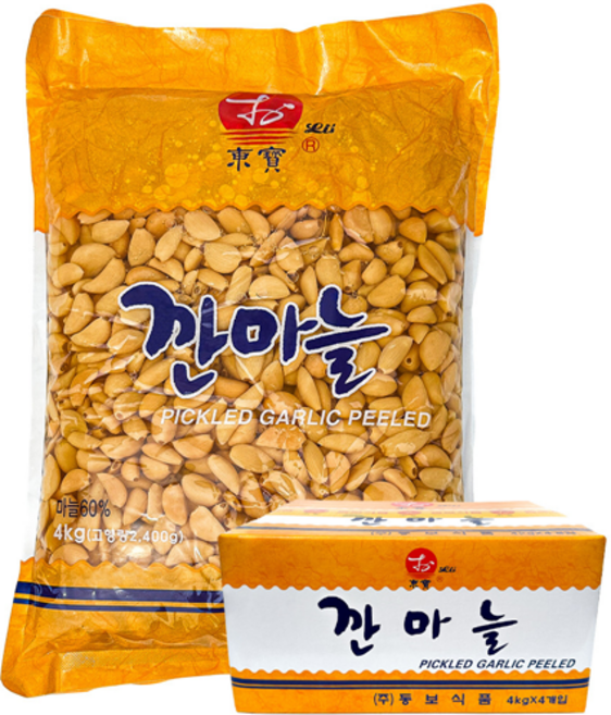 동보식품 깐마늘 절임 4kg 마늘장아찌 반찬, 1개