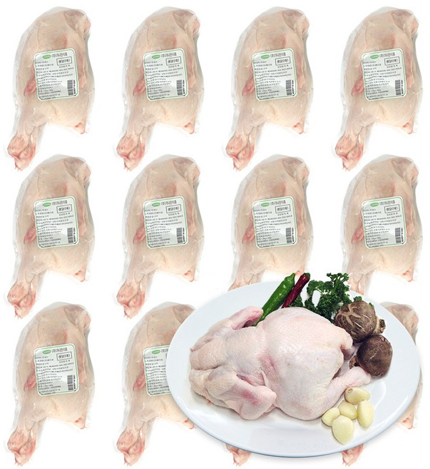 가나안식품 [도매] 생닭 대 대용량 업소용 개별 진공포장 백숙 삼계탕 통닭구이, 12개