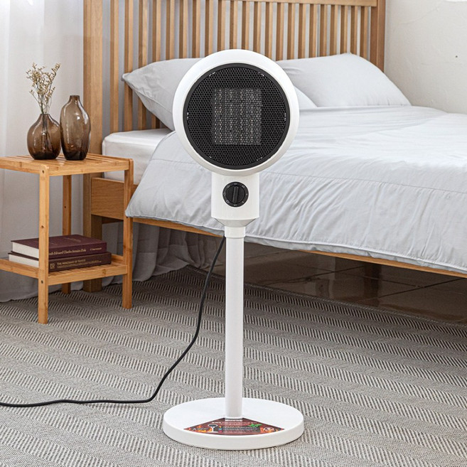 순간발열 PTC 전기 온풍기 서큘레이터형 스탠드 전기난로 온열기 스토브, 1500W 화이트
