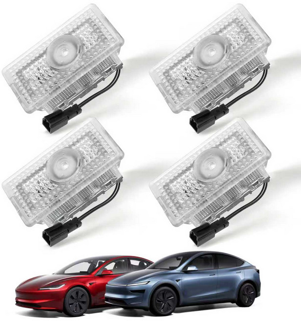 Vihimai 테슬라 모델Y 주니퍼 모델3 하이랜드 호환 고화질 도어라이트 (무타공 간편장착 / 4개 세트), 1세트, 레터링 단일형(화이트 )