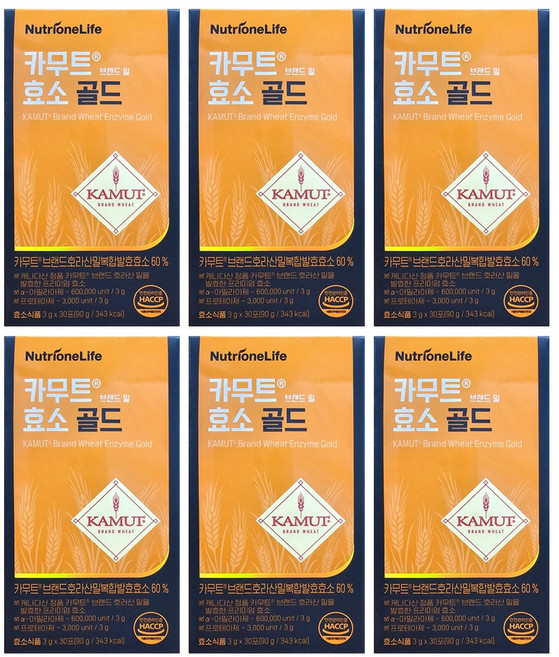 뉴트리원 카무트 효소 골드 3g x 30포, 6개, 30회분