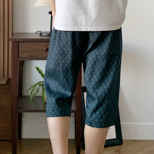 맨스핏 국내생산 여름 인견 7부 바지 남자 파자마