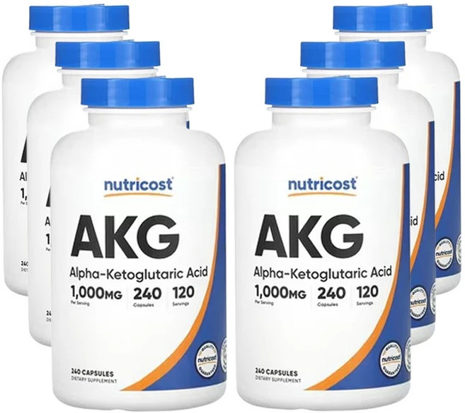 뉴트리코스트 AKG(알파-케토글루타르산) 1 000mg 240캡슐(1캡슐당 500mg), 6개, 240정 - 쿠팡
