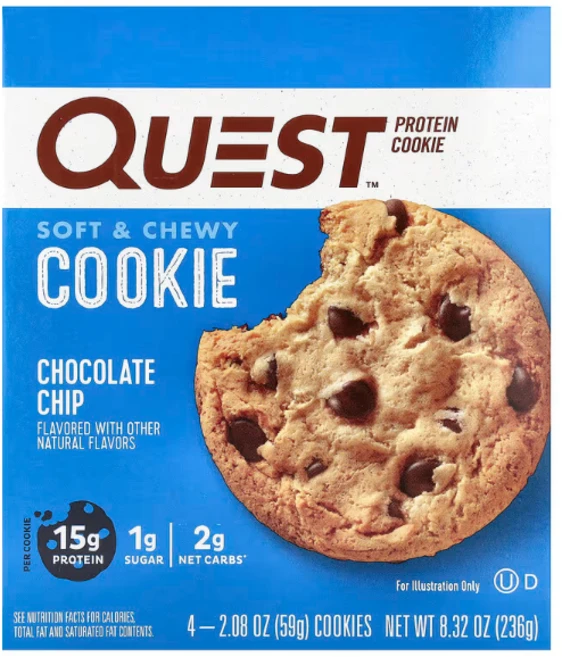 퀘스트뉴트리션 프로틴 쿠키 초코칩 2.08 oz, 59g, 4개 - 쿠팡