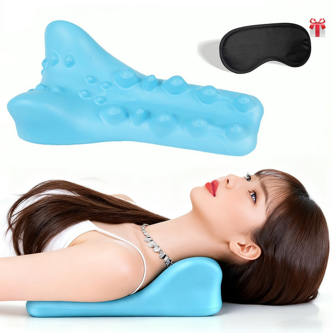 kemei 목 스트레칭 마사지기 어깨 등 근육 완화 바디케어 22개 입체 마사지 포인트, 블루, 1개