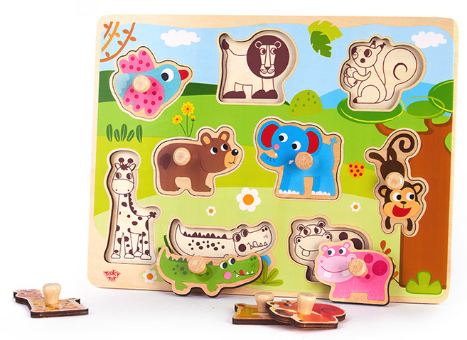 꼭지퍼즐 유아 퍼즐 창의력 장난감 10종세트 퍼즐교구, 1개, 9피스