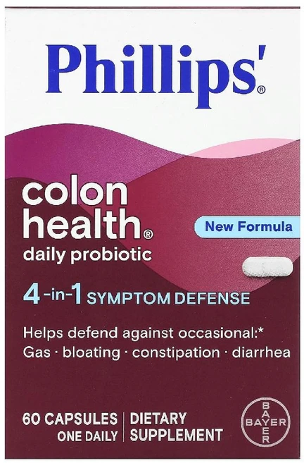 필립스 유산균 콜론 헬스Colon Health 데일리 프로바이오틱 캡슐 60정 - 쿠팡