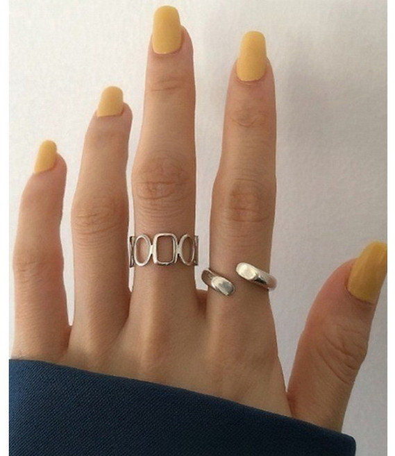 모니지앤 트위스트 실버패션반지 2종세트