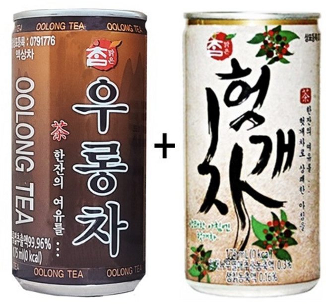 참맑은 우롱차 175ml(30캔) + 참맑은 헛개차 175ml(30캔), 175ml, 1개, 1개입