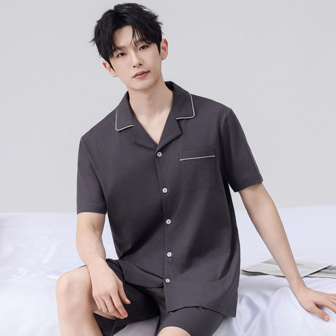순면100% 남성용 썸머 잠옷 세트 쾌적 소프트 파자마 홈웨어 Z-761