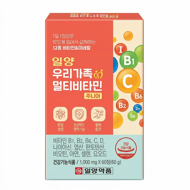 일양약품 우리가족 멀티비타민 츄어블, 3박스, 60정 - 쿠팡