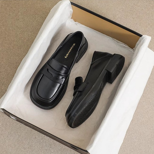 ANYOU 여성 로퍼 구두 스니커즈 메리제인 슈즈 클래식 베이직 하이힐 3cm