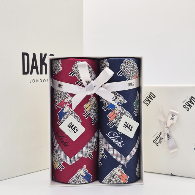 [매장정품] 닥스 손수건 커플 선물 세트 2종 순면 100%