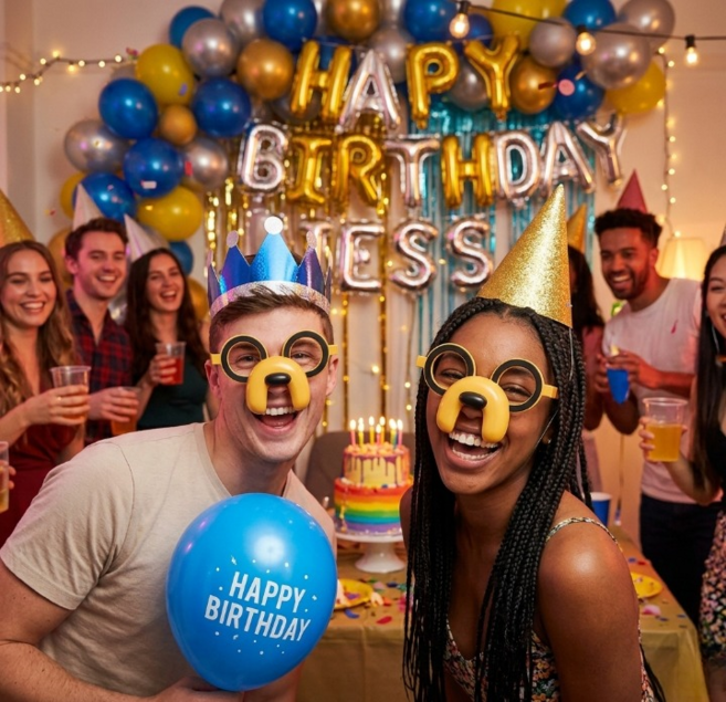 파티안경 웃기는 재미나는 생일 파티용품, 2개, 옐로우