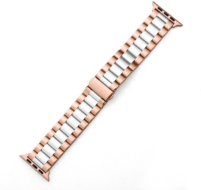 Apple Watch Series SE 鋼錶帶, 1個, 42/44/45/46/49MM 玫間白