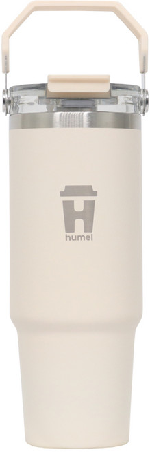 휴대용 트래블 텀블러 대용량 스테인리스 스트로우, 1개, 887ml, 베이지