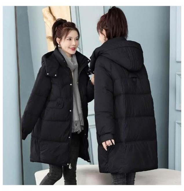 羽絨外套女款秋冬防風防水保暖中長版大尺碼連帽