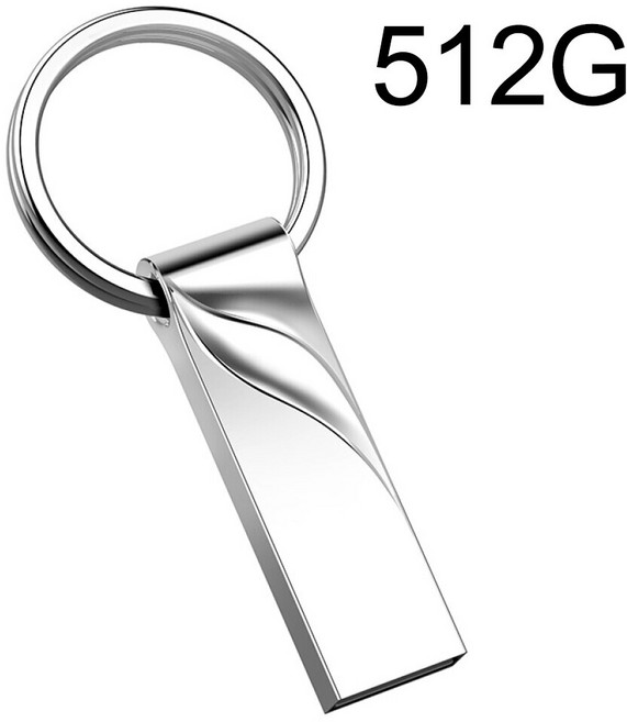 금속 펜 드라이브 3.0 금속 USB 플래시 드라이브 2 테라바이트 메모리 1 테라바이트 플래시 디스크 512GB 모바일 컴퓨터 저장 장치 플래시 스틱, 은색 512GB, 1개