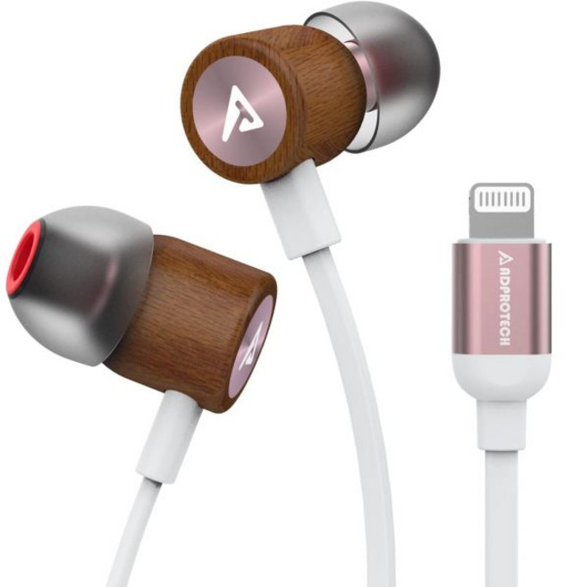 라이트닝 헤드폰 유선 이어버드 우드 MFi 인증 이어폰 인이어 마그네틱 헤드셋 마이크 및 볼륨 컨트롤러 호환 iPhone 14 13 12 11 Pro Max XX XR 블랙, Lightning Rose Gole, 1개